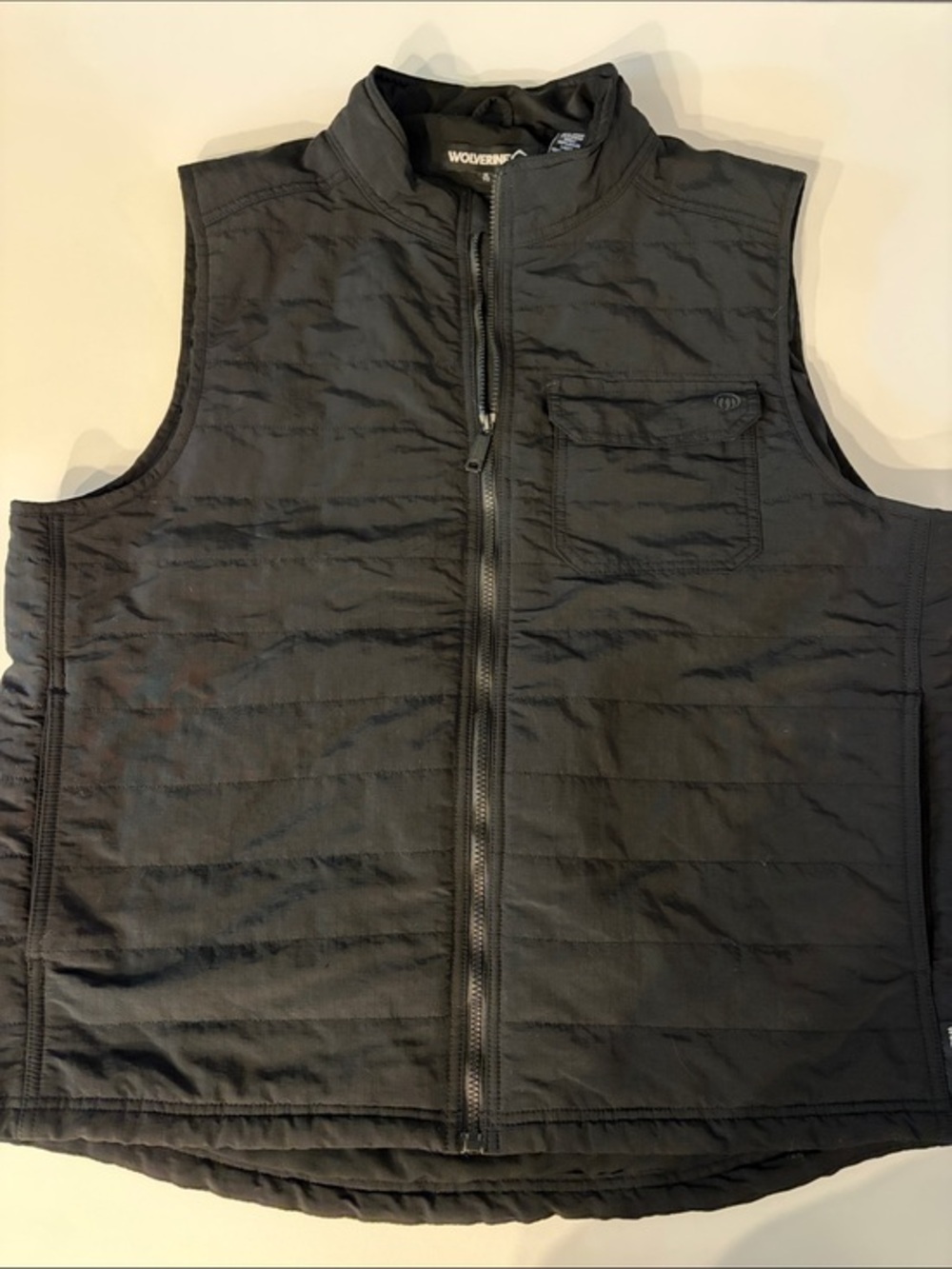 Wolverine Men’s XL Black Nylon Full Zip Utility Workwear Vest